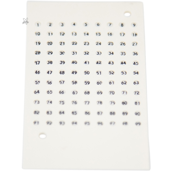 Opalith Zeichenplättchen 1-99 leuchtend