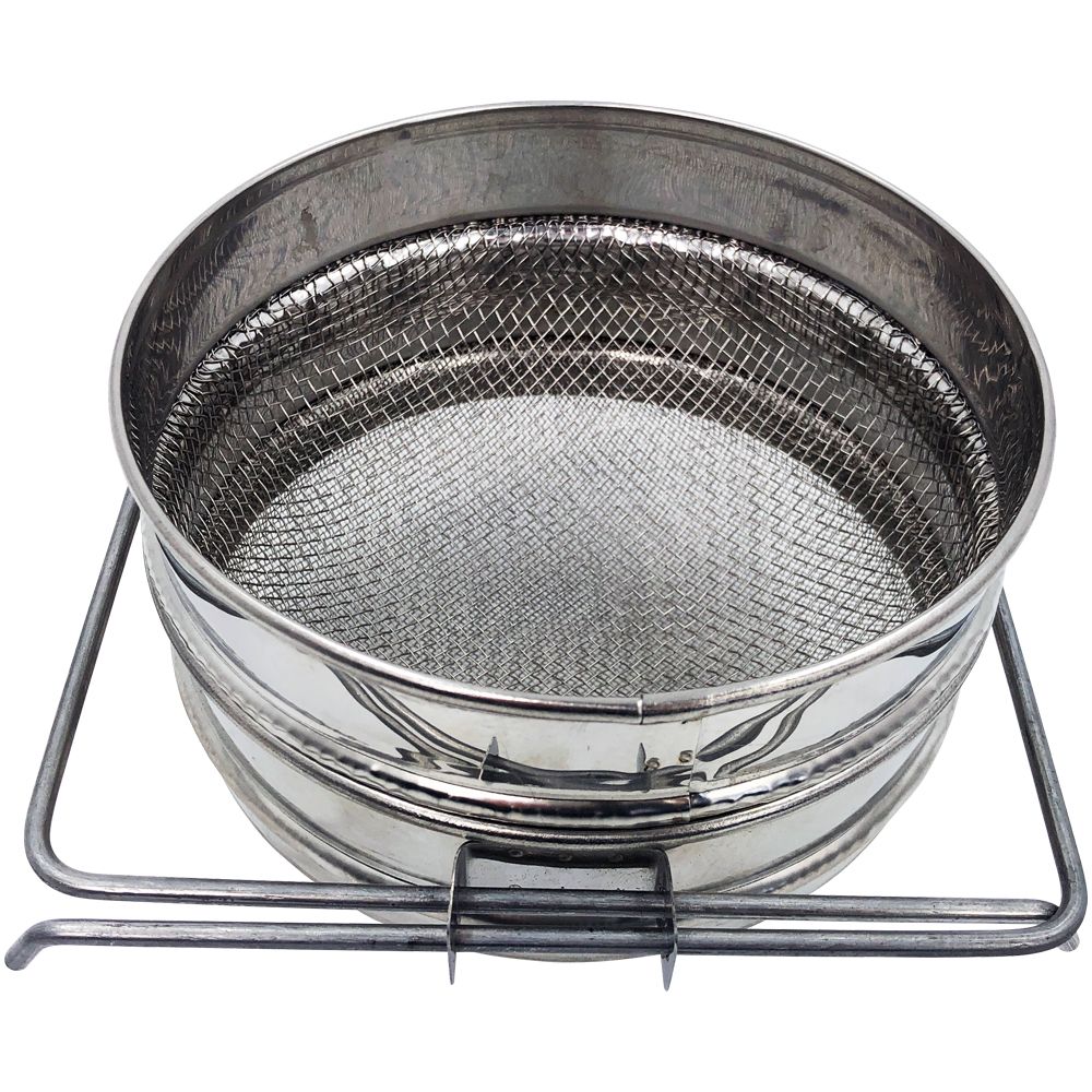 Honig-Doppelsieb mit ausziehbaren Auflagebügeln 15,5 cm Durchmesser