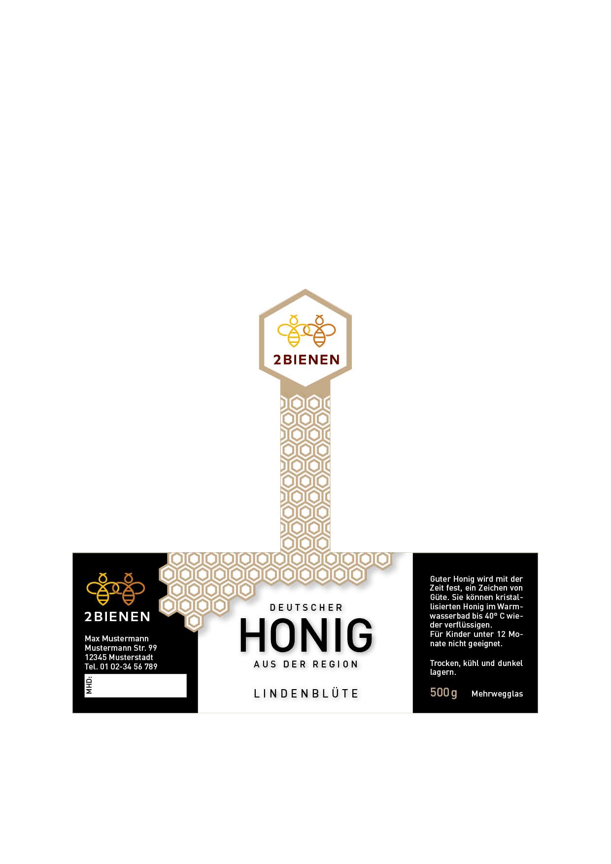 Satz- und Layout eines individuellen Etikettes